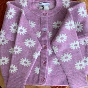 Zara Flower Knit Cardigan